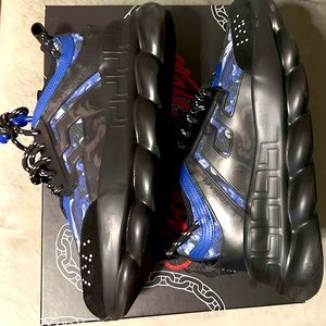 Mens versace  black and blue sneaker , size 43
